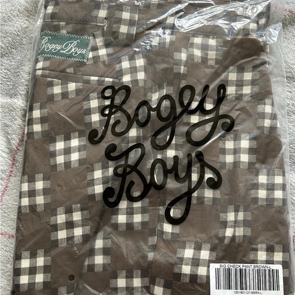 Bogey‎ Boys Big Check Pants Brown Macklemore Golfing Retro 70’s Artsy Funky NEW - Picture 8 of 9